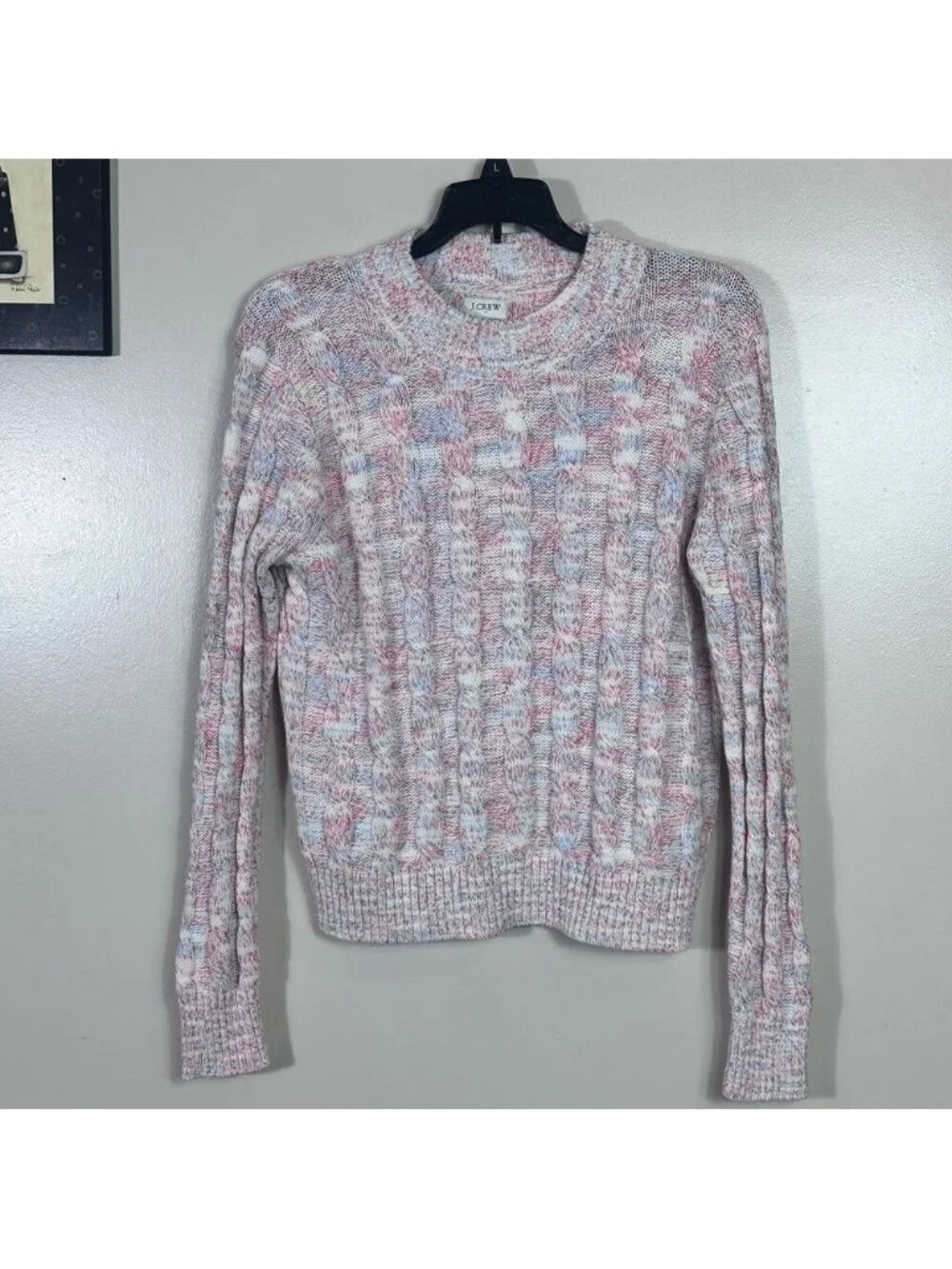 J. Crew Women's Pink and White Knit Sweater